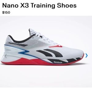 Reebok Nano X3 Training Shoes, Men’s 6.5 / Women’s 7.5, White Black Blue Red